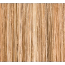 16" Deluxe Double Wefted Clip In Human Hair Extensions #27/613 Caramel Blonde Highlights